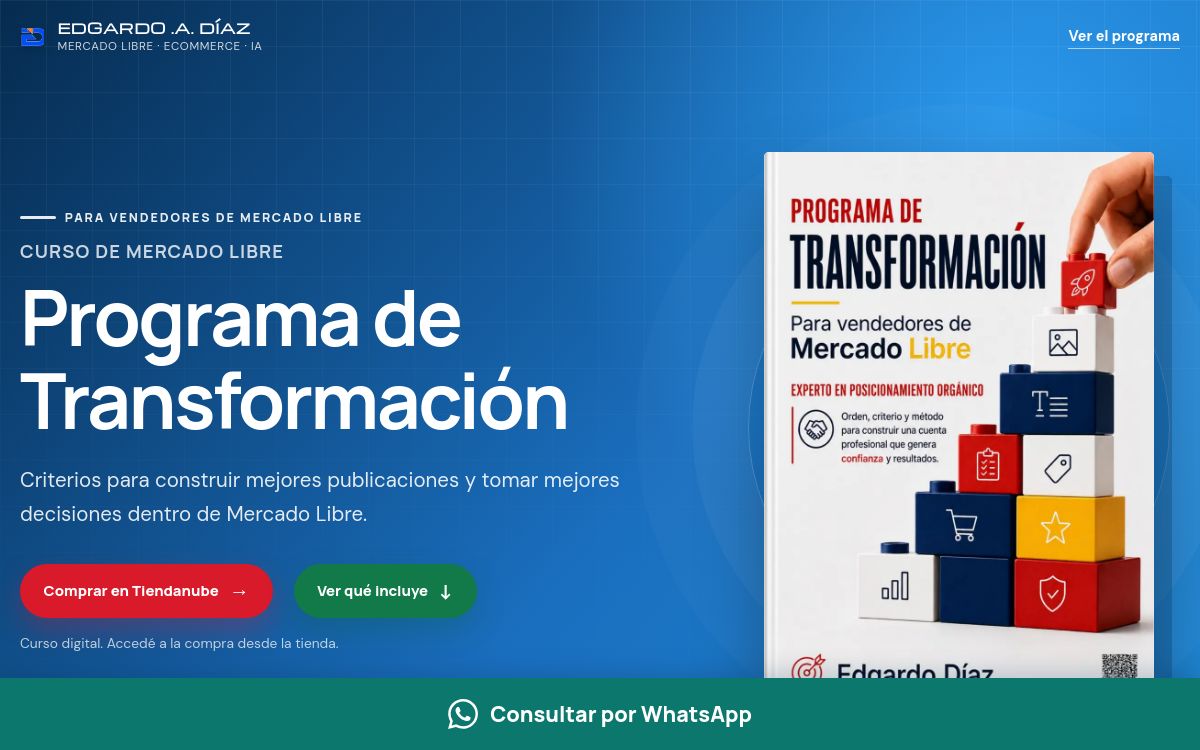 Vista de la página de Programa de Transformación de Edgardo A. Díaz