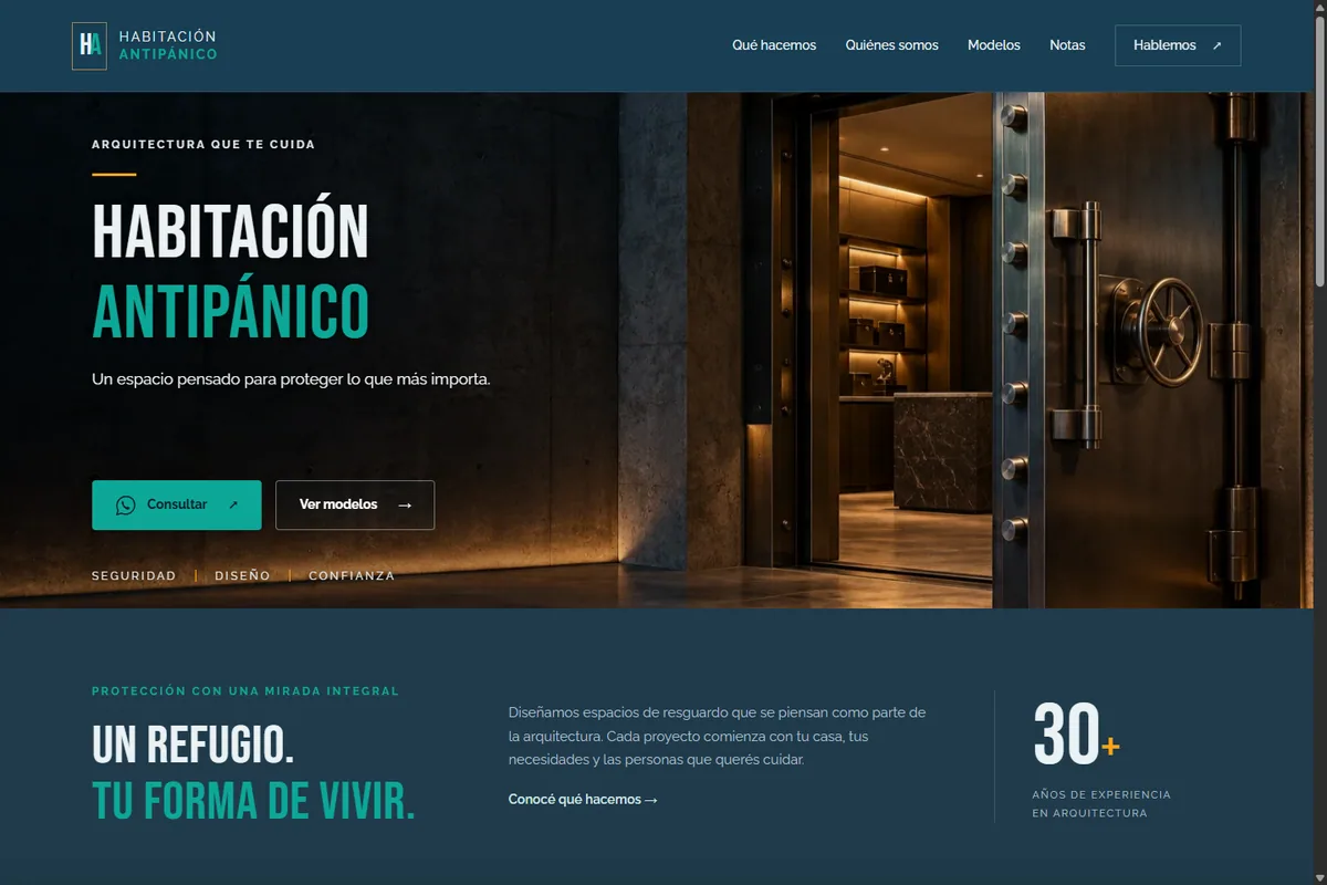 Portada del diseño de muestra Habitación Antipánico Original