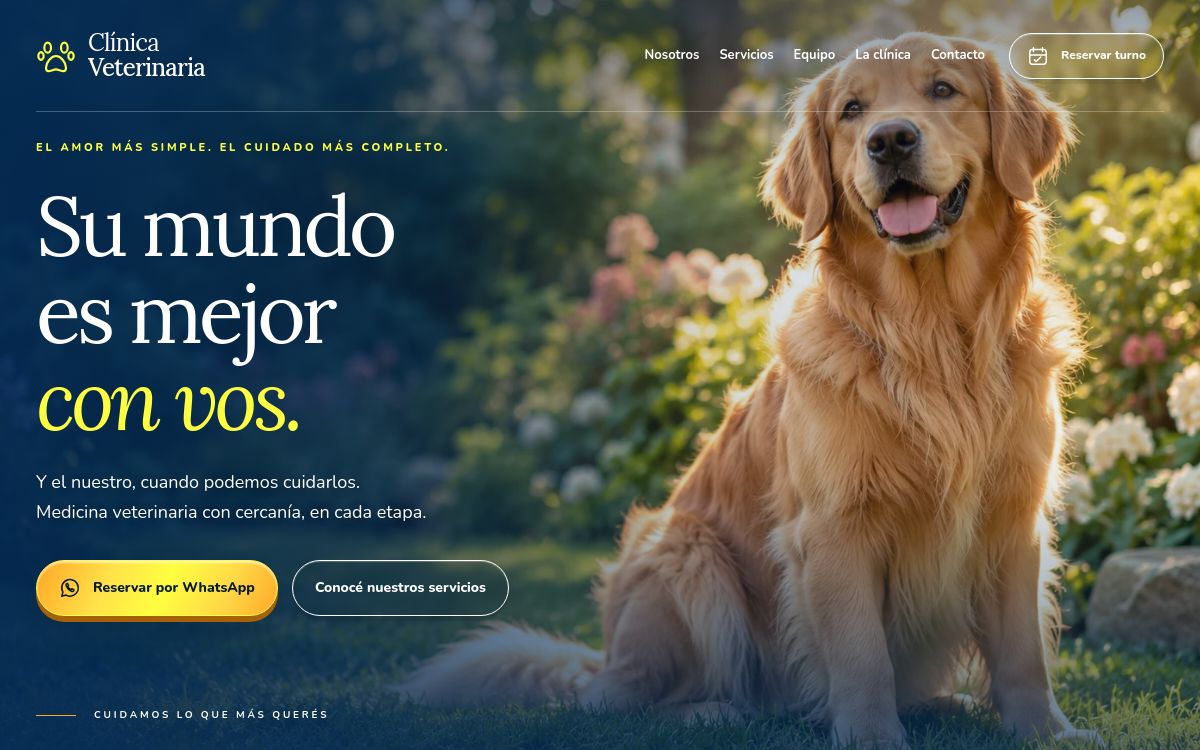 Portada real del diseño de muestra Clínica Veterinaria Tropical